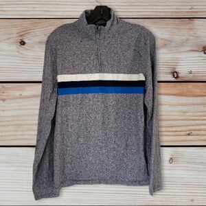 Banana Republic Men's 1/4 Zip Pullover Sweater Size S Navy Blue Stripe Casual